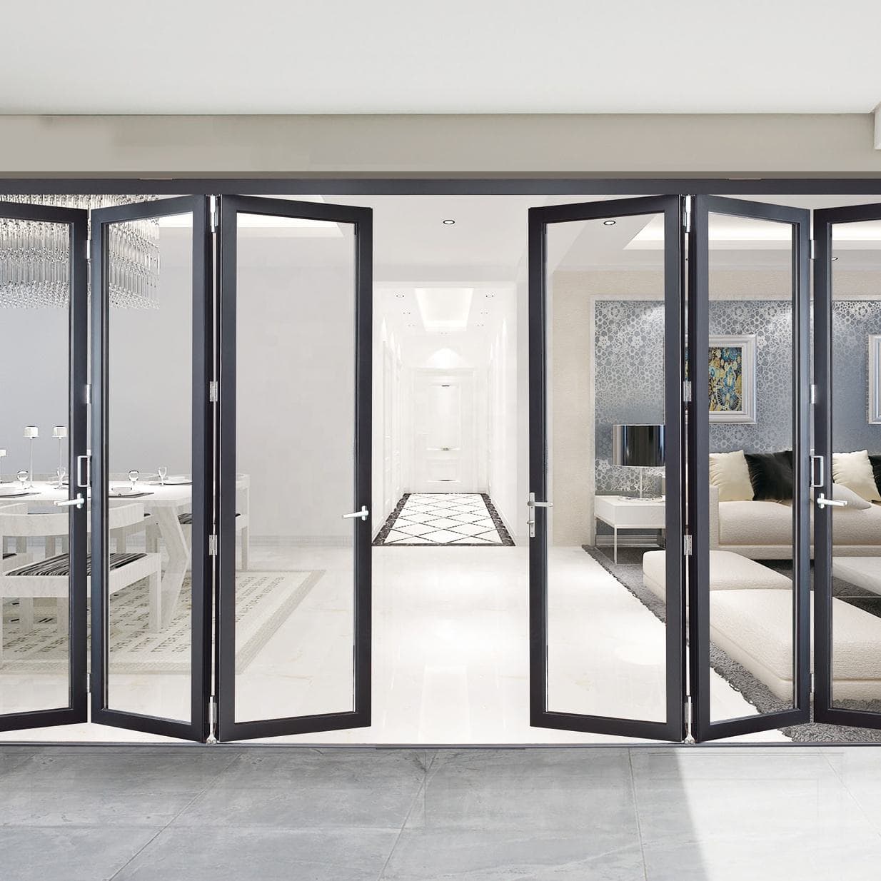 SKATE aluminum bifold patio door — main view